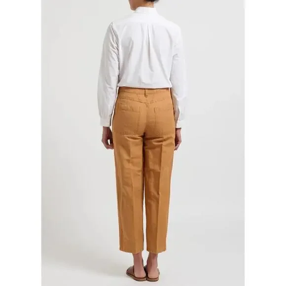 Linen & Cotton ''Abe'' Pants in Gold Earth Orange size 33 - Picture 2 of 7